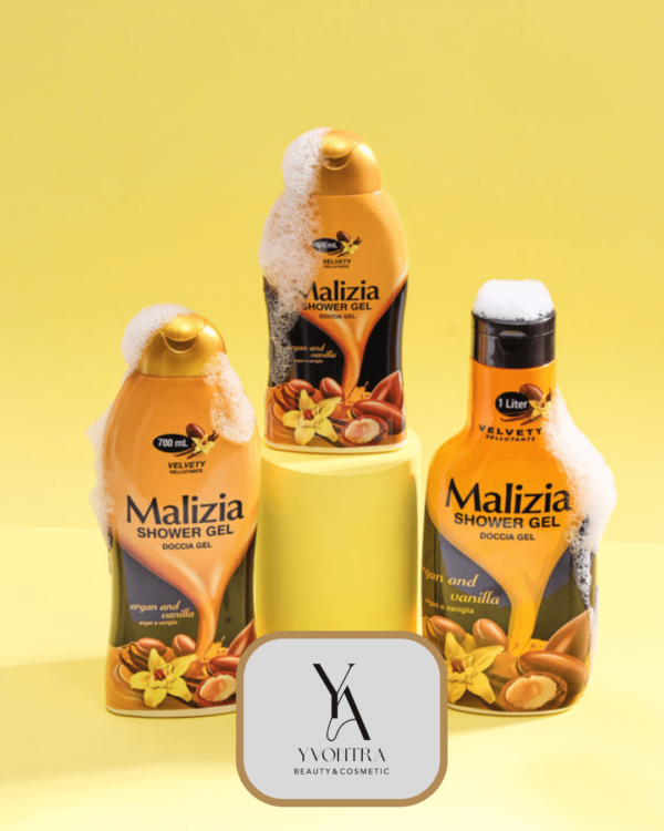 شامپو بدن آرگان مالزیا یک لیتری MALIZIA SHOWER GEL ARGAN، محصولی است که با ترکیب روغن آرگان و عصاره وانیل، تجربه‌ای لوکس و آبرسانی را برای پوست شما به ارمغان می‌آورد.